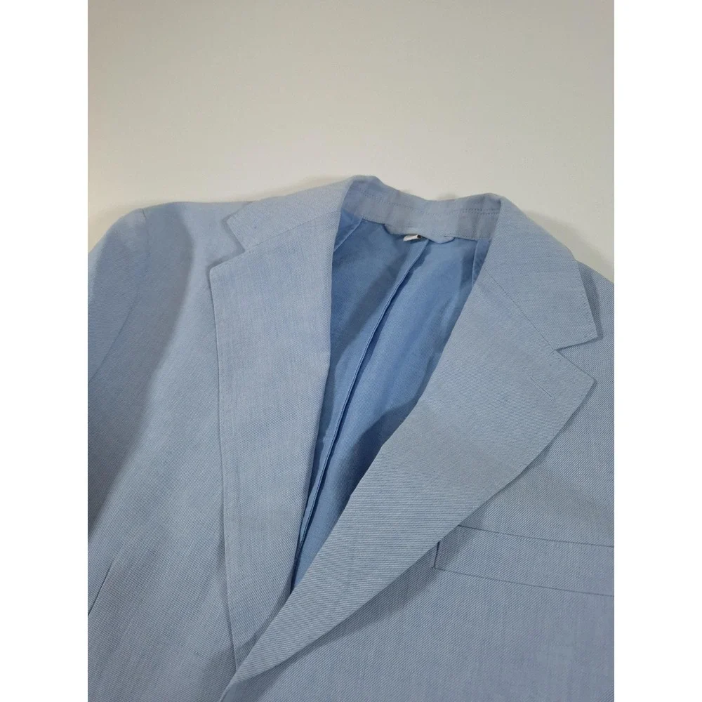 Bonobos Blazer Mens 38 Short Light Blue Linen Cotton Sport Coat Casual FLAW